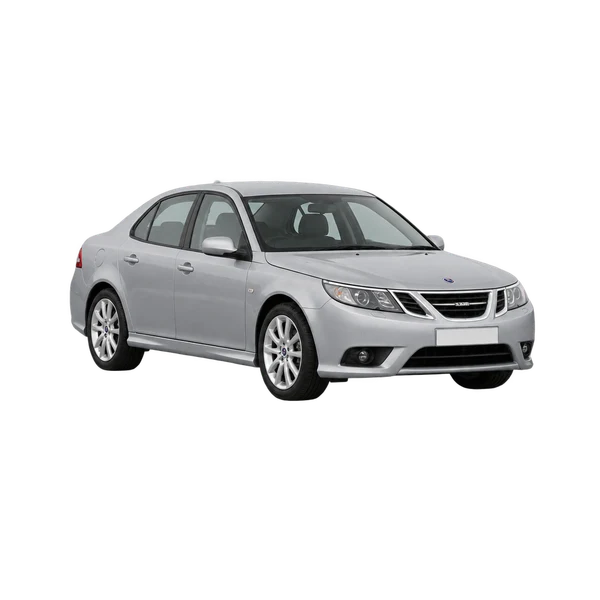2016 Saab 9-3 in Silber, Ansicht: Dreiviertelansicht vorne (nach links gerichtet)