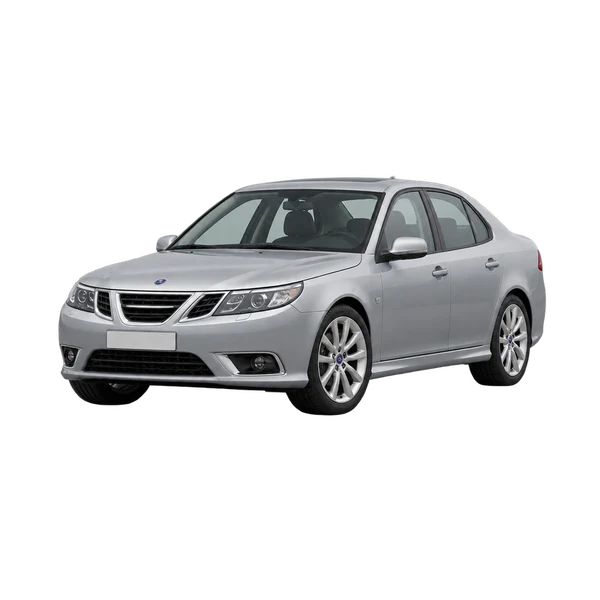 2025 Saab 9-3 in Silber, Ansicht: Dreiviertelansicht vorne (nach links gerichtet)
