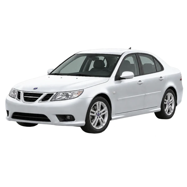 シルバーの2010 Saab 9-3X（フロントスリークォーター(左向き)ビュー）