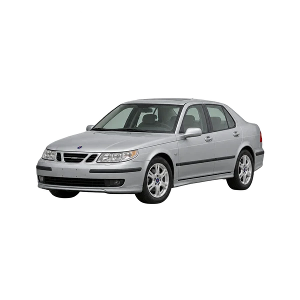 Saab 9-5 2009 argent, vue trois-quarts avant (orienté vers la gauche)