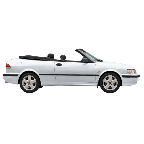 Saab 900 2.0I Cabriolet 1995 argent, vue profil (tourné vers la droite)