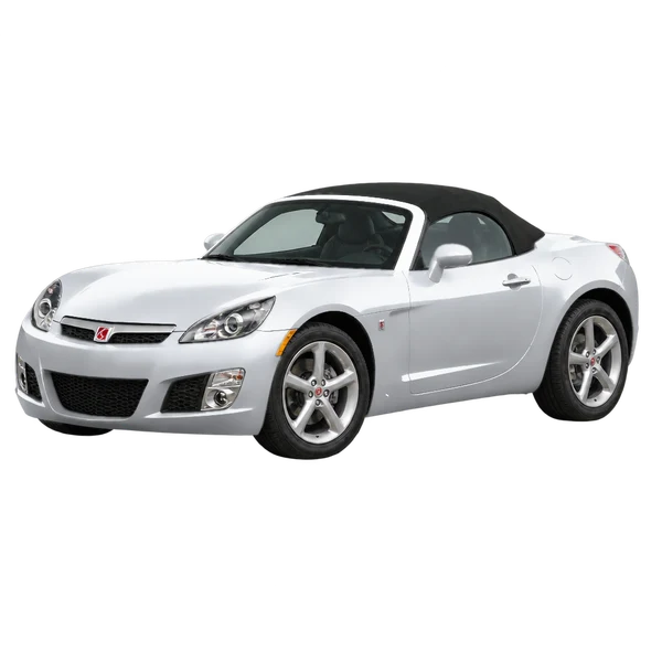 Saturn Sky 2008 prata, vista dianteira em três quartos (voltada para a esquerda)