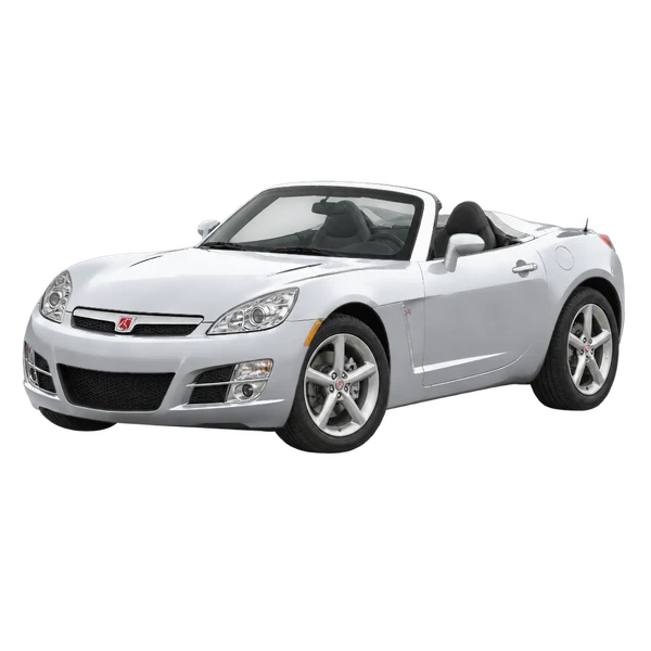 シルバーの2010 Saturn Sky（フロントスリークォーター(左向き)ビュー）