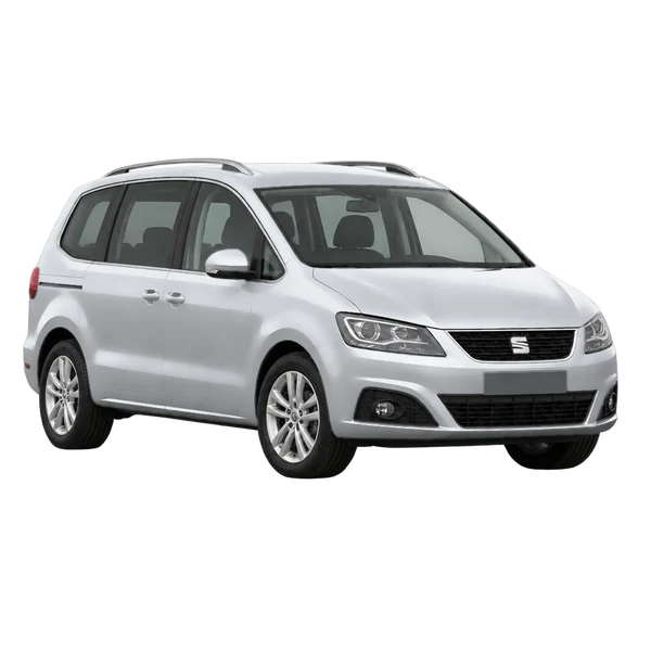 SEAT Alhambra 2016 argent, vue trois-quarts avant (orienté vers la gauche)