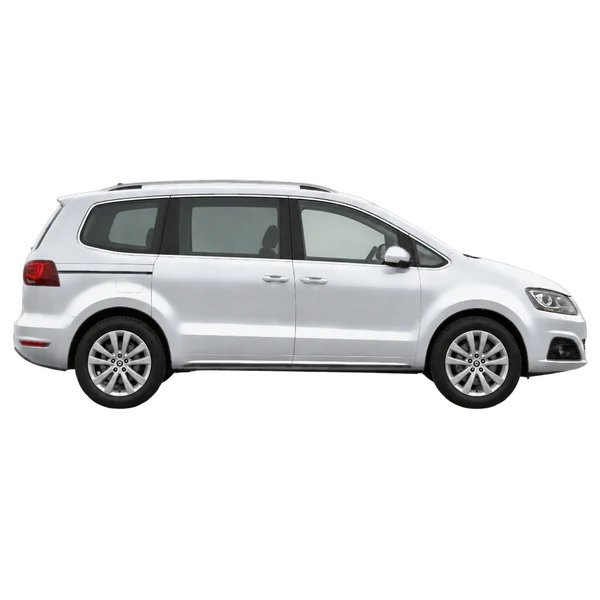 SEAT Alhambra 2018 باللون فضي، منظر منظر جانبي (باتجاه اليمين)