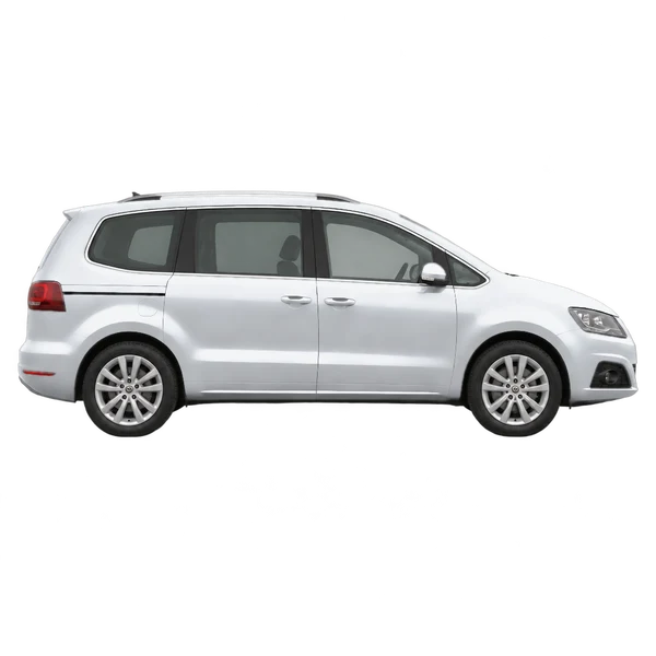 SEAT Alhambra 2019 باللون فضي، منظر منظر جانبي (باتجاه اليمين)