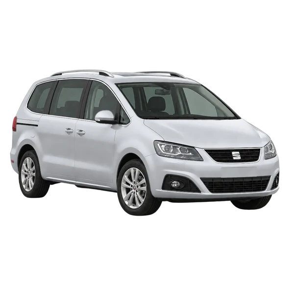 シルバーの2022 SEAT Alhambra（フロントスリークォーター(左向き)ビュー）
