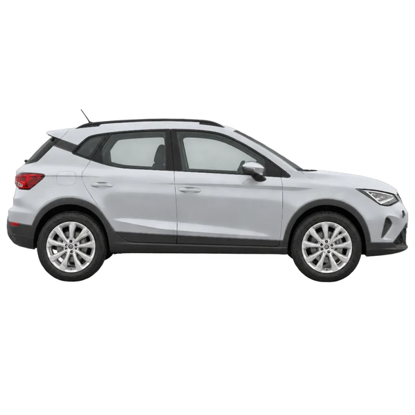 SEAT Arona 2025 argent, vue profil (tourné vers la droite)