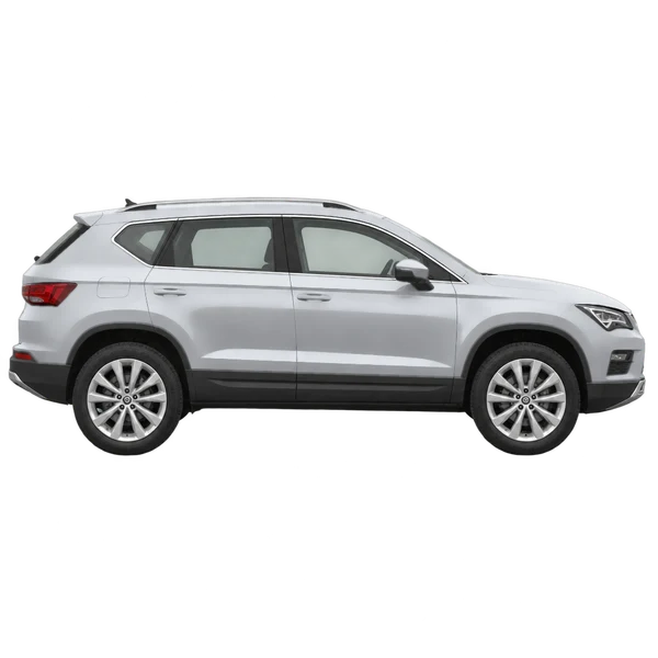 SEAT Ateca 2016 en plateado, vista lateral (hacia la derecha)