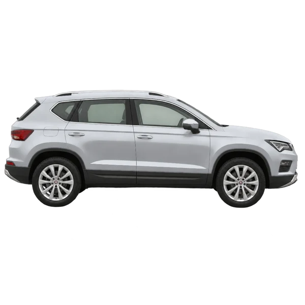 SEAT Ateca 2017 en plateado, vista lateral (hacia la derecha)
