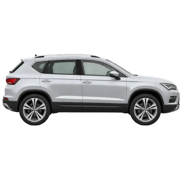 SEAT Ateca 2019 en plateado, vista lateral (hacia la derecha)