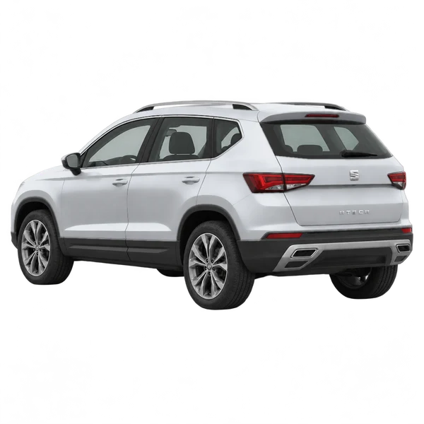 シルバーの2021 SEAT Ateca(リア斜め(左向き)ビュー)