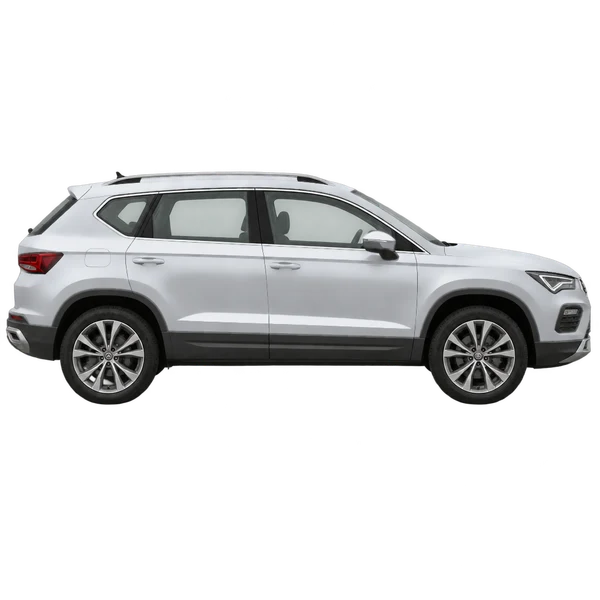 SEAT Ateca 2022 en plateado, vista lateral (hacia la derecha)