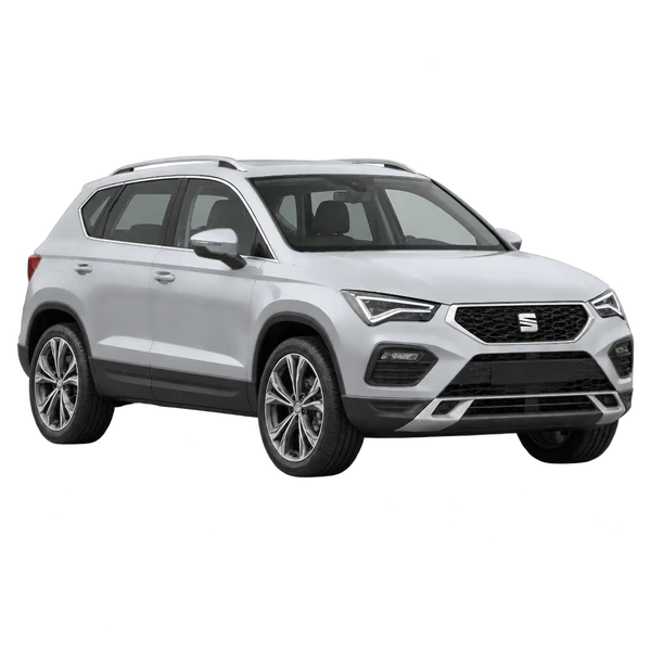 シルバーの2023 SEAT Ateca（フロントスリークォーター(左向き)ビュー）