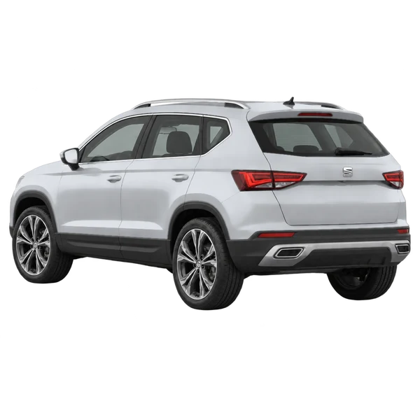 シルバーの2023 SEAT Ateca（リア斜め（左向き）ビュー）