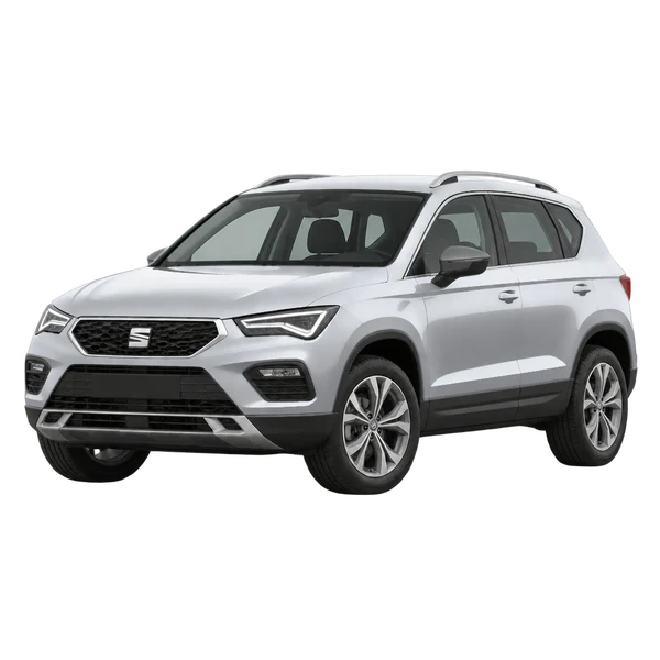 シルバーの2026 SEAT Ateca（フロントスリークォーター(左向き)ビュー）