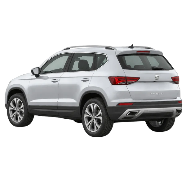 SEAT Ateca 2026 argent, vue trois-quarts arrière (orienté vers la gauche)