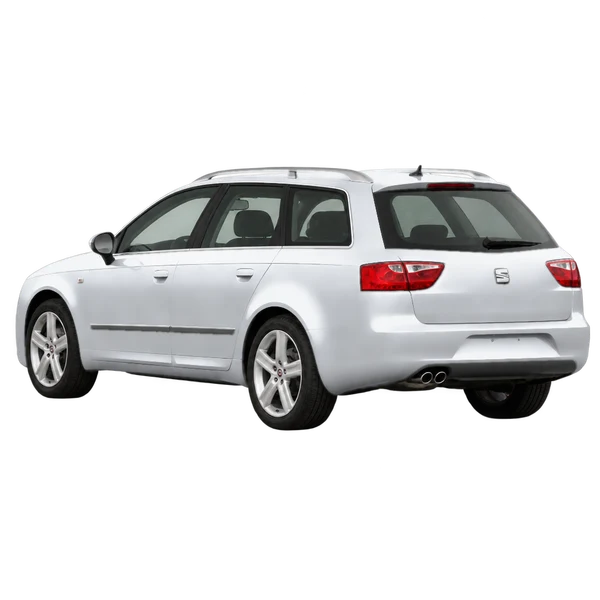 SEAT Exeo ST 2013 prata, vista três quartos traseira (voltada para a esquerda)