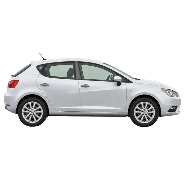 SEAT Ibiza 2016 باللون فضي، منظر منظر جانبي (باتجاه اليمين)