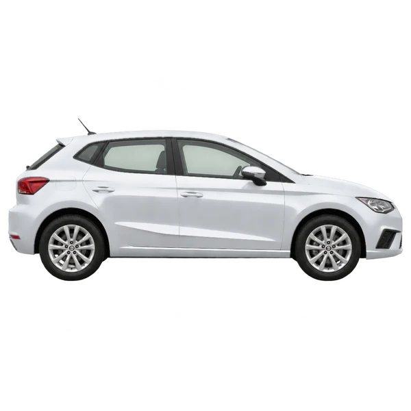 2019 SEAT Ibiza in Silber, Ansicht: Seite (nach rechts gewandt)