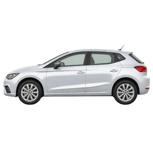 シルバーの2021 SEAT Ibiza（側面（左向き）ビュー）