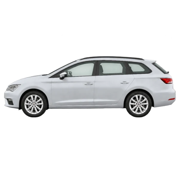 2018 SEAT Leon ST in Silber, Ansicht: Seite (nach links gerichtet)