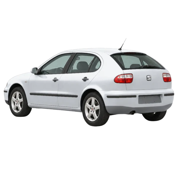 SEAT Leon 2001 en plateado, vista tres cuartos trasero (mirando a la izquierda)