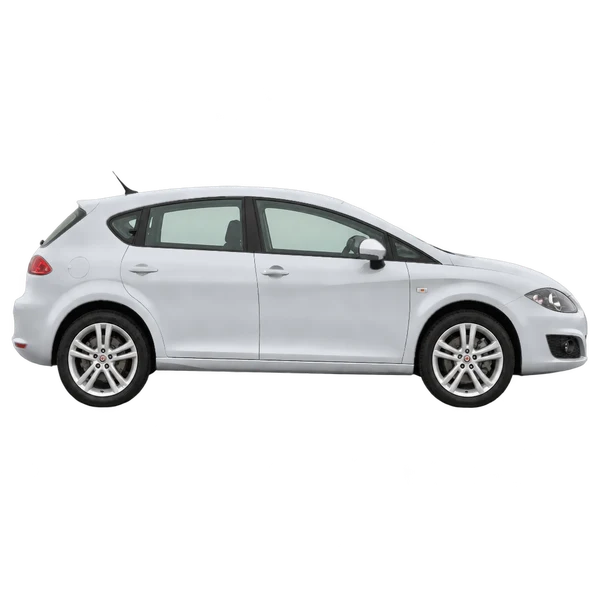 SEAT Leon 2011 باللون فضي، منظر منظر جانبي (باتجاه اليمين)
