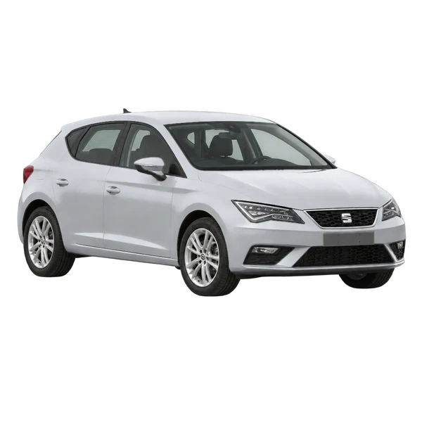 シルバーの2019 SEAT Leon(フロントスリークォーター(左向き)ビュー)