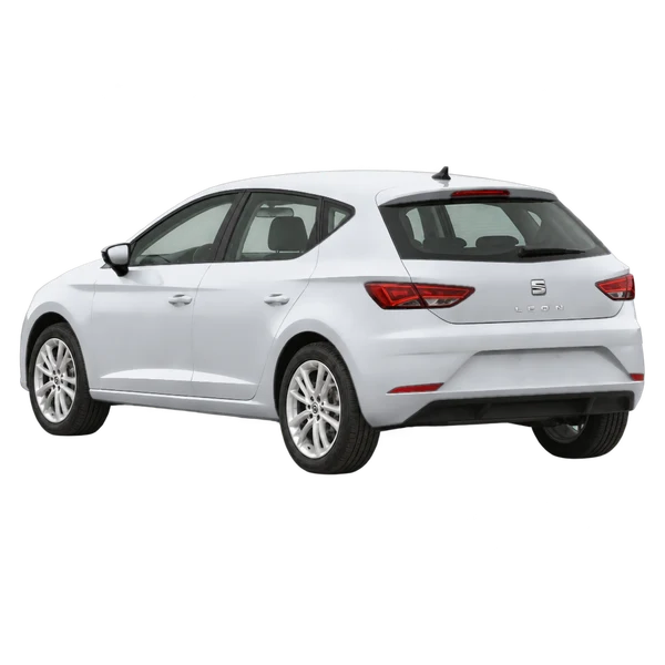 シルバーの2019 SEAT Leon(リア斜め(左向き)ビュー)