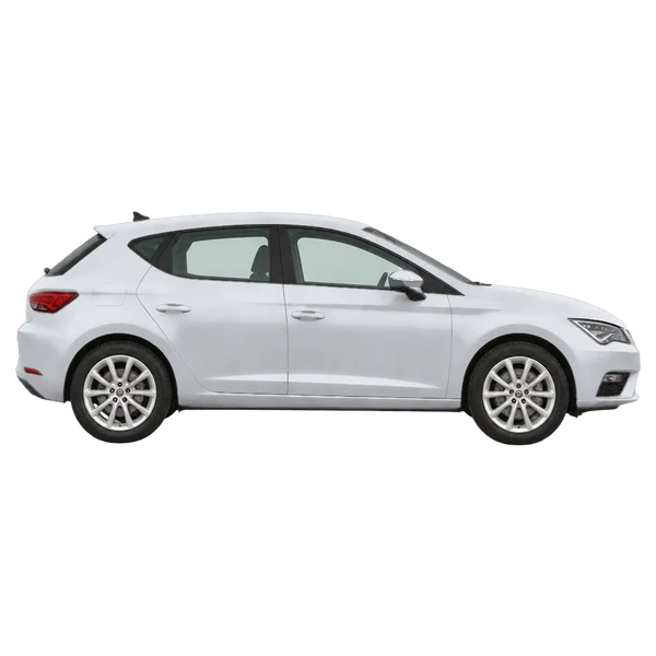シルバーの2019 SEAT Leon(側面(右向き)ビュー)