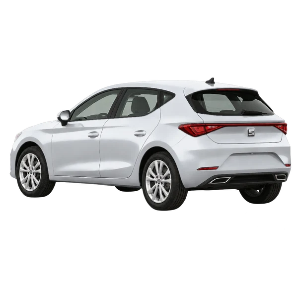SEAT Leon 2021 en plateado, vista tres cuartos trasero (mirando a la izquierda)