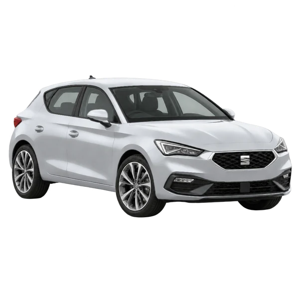 SEAT Leon 2022 prata, vista três quartos dianteiro (voltado para a direita)