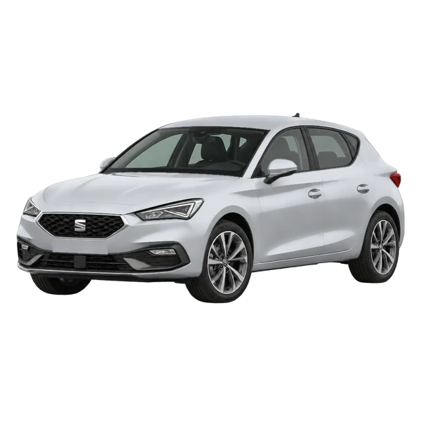SEAT Leon 2023 argent, vue trois-quarts avant (orienté vers la gauche)