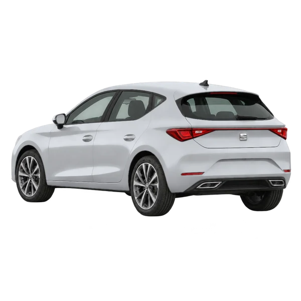 SEAT Leon 2023 argent, vue trois-quarts arrière (orienté vers la gauche)