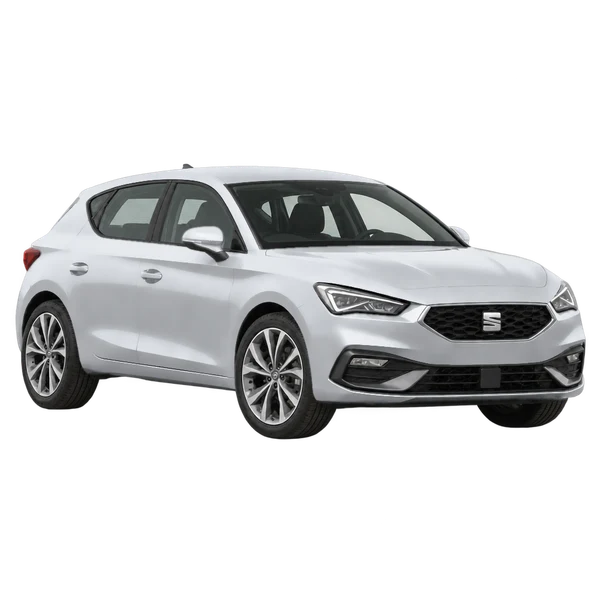 silver 2025 SEAT Leon front three-quarter (facing right) view