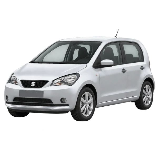 SEAT MII 2017 en plateado, vista frontal tres cuartos (hacia la izquierda)