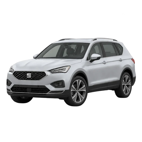 シルバーの2025 SEAT Tarraco（フロントスリークォーター(左向き)ビュー）