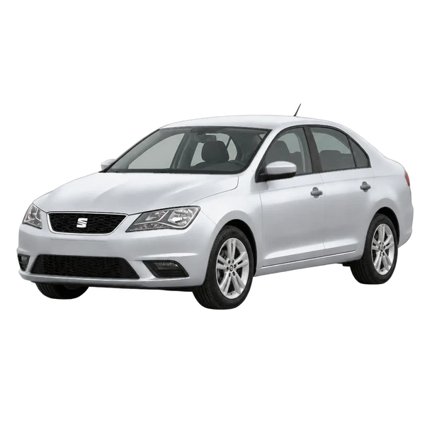 2017 SEAT Toledo in Silber, Ansicht: Dreiviertelansicht vorne (nach links gerichtet)