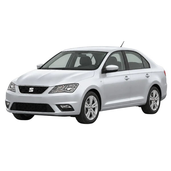 シルバーの2018 SEAT Toledo(フロントスリークォーター(左向き)ビュー)