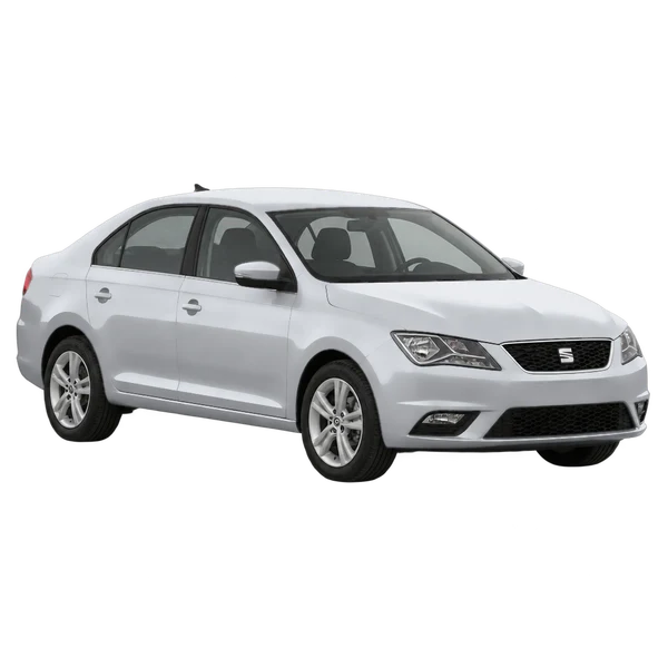シルバーの2019 SEAT Toledo（フロントスリークォーター(左向き)ビュー）
