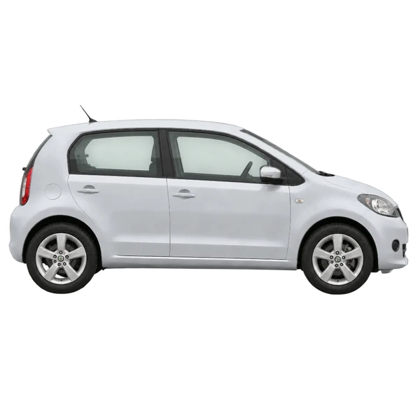 シルバーの2012 Skoda Citigo（側面（右向き）ビュー）