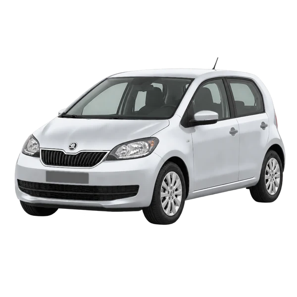シルバーの2017 Skoda Citigo（フロントスリークォーター(左向き)ビュー）