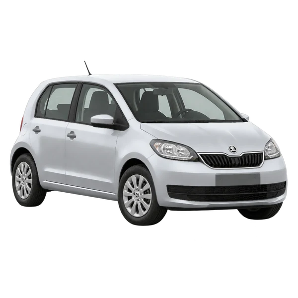 シルバーの2020 Skoda Citigo（フロントスリークォーター(左向き)ビュー）