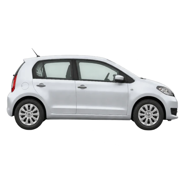 シルバーの2020 Skoda Citigo（側面（右向き）ビュー）