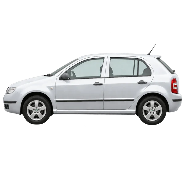 Skoda Fabia 2001 prata, vista lateral (voltada para a esquerda)