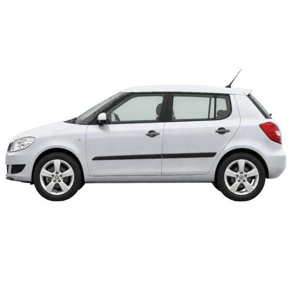 Skoda Fabia 2012 prata, vista lateral (voltada para a esquerda)