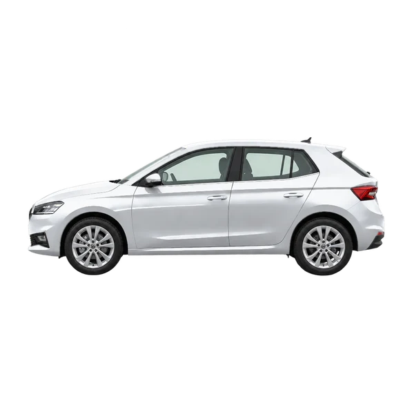2022 Skoda Fabia in Silber, Ansicht: Seite (nach links gerichtet)