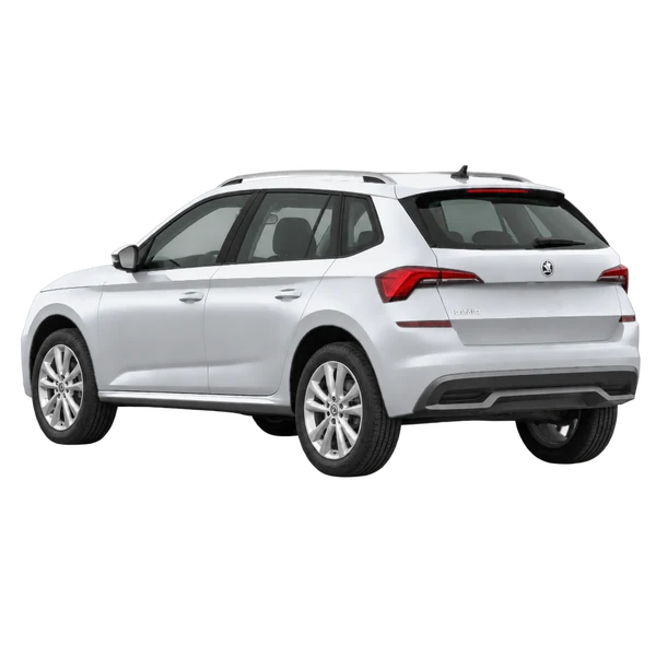 Skoda Kamiq 2021 argent, vue trois-quarts arrière (orienté vers la gauche)