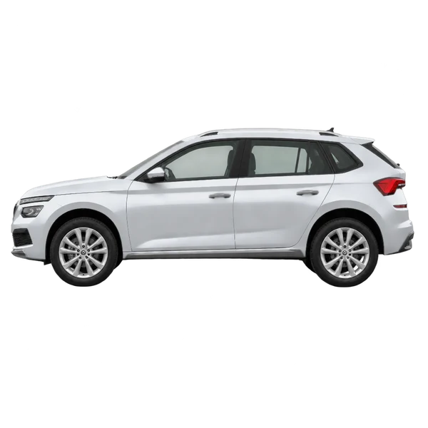 シルバーの2021 Skoda Kamiq(側面(左向き)ビュー)